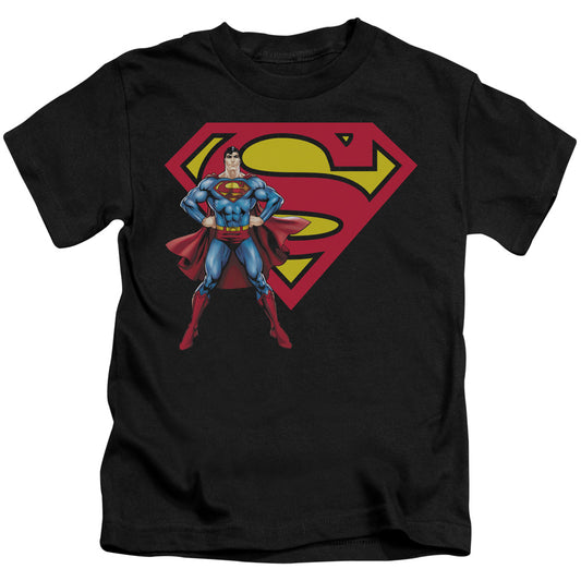 Superman Superman & Logo Juvenile Kids Youth T Shirt Black