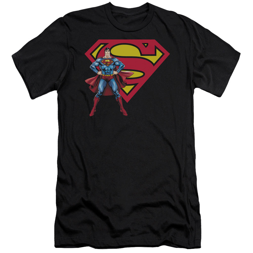 Superman Superman & Logo Slim Fit Mens T Shirt Black