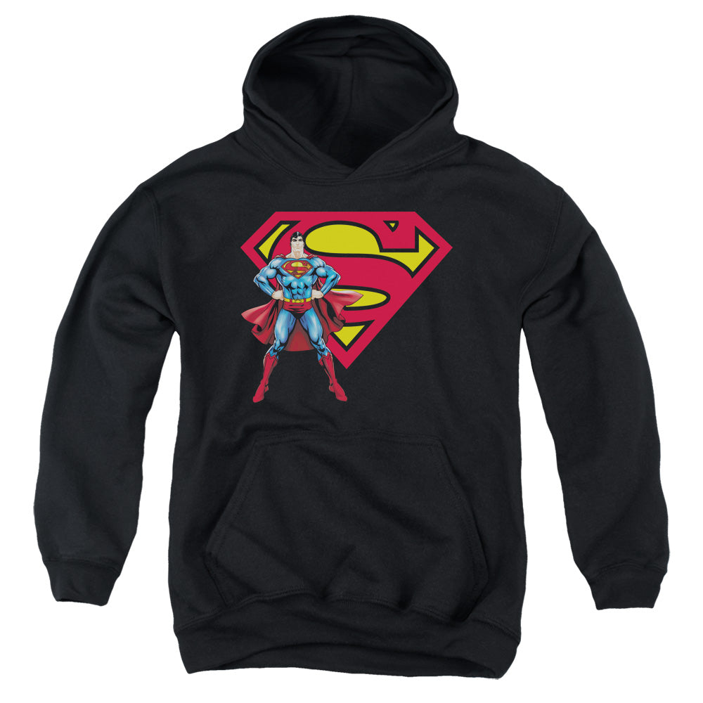 Superman Superman & Logo Kids Youth Hoodie Black