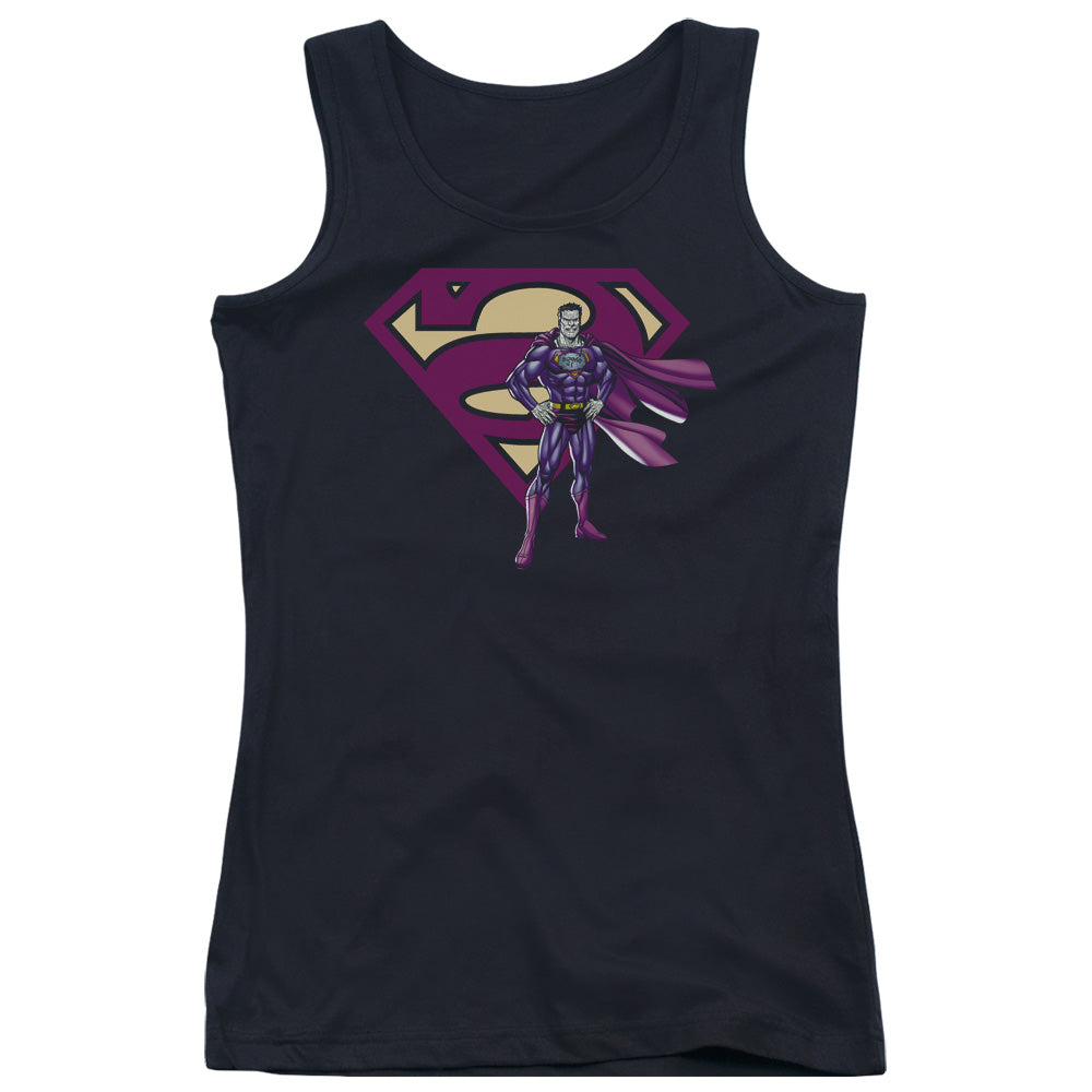 Superman Bizarro & Logo Womens Tank Top Shirt Black