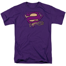 Load image into Gallery viewer, Superman Bizarro Logo Distressed Mens T Shirt Purple