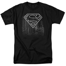 Load image into Gallery viewer, Superman Skyline Mens T Shirt Black