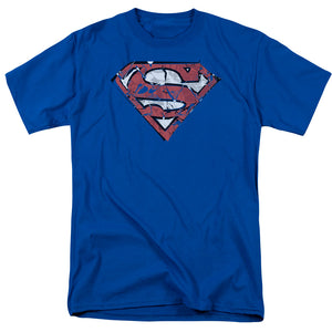 Superman Ripped And Shredded Mens T Shirt Royal Blue