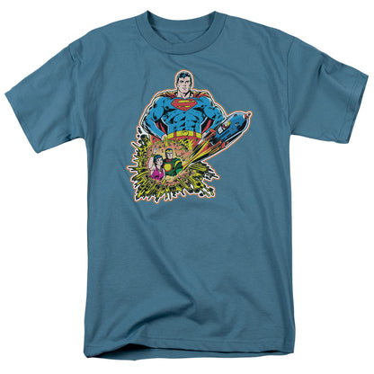 Superman Doomed Planet Mens T Shirt Slate