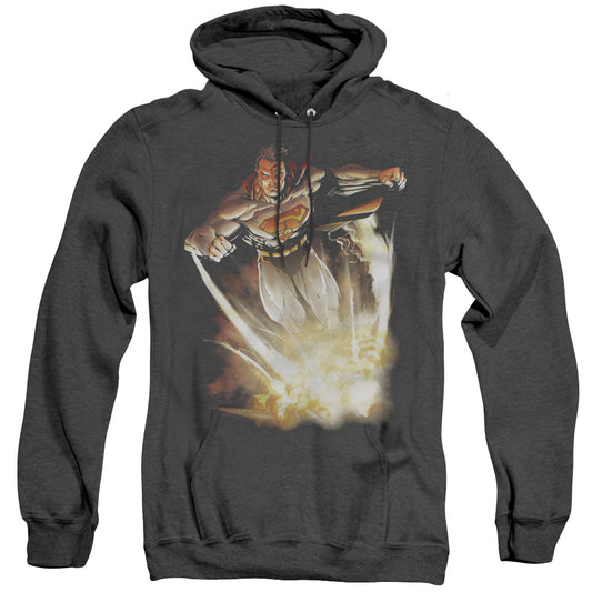 Superman Explosive Heather Mens Hoodie Black