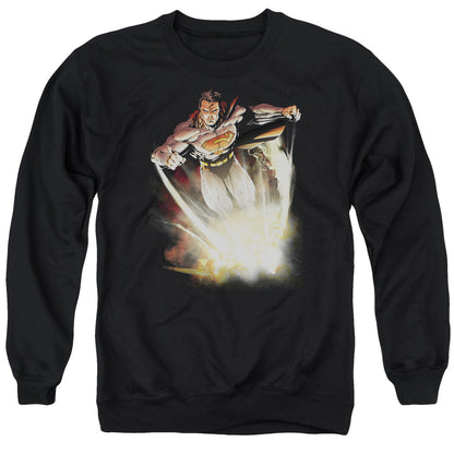 Superman Explosive Mens Crewneck Sweatshirt Black