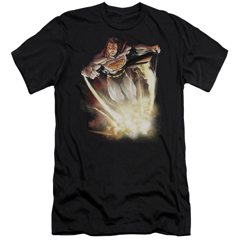 Superman Explosive Premium Bella Canvas Slim Fit Mens T Shirt Black