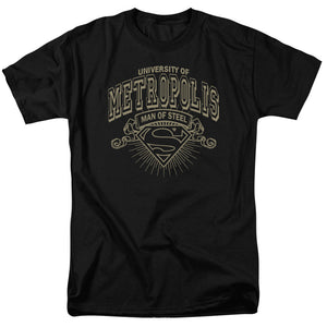 Superman University Of Metropolis Mens T Shirt Black