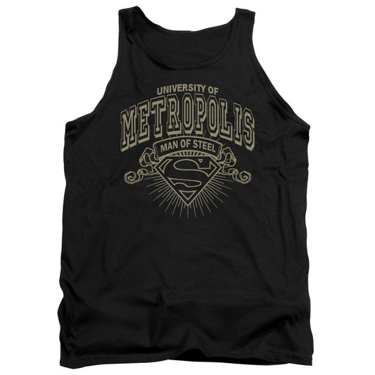 Superman University Of Metropolis Mens Tank Top Shirt Black