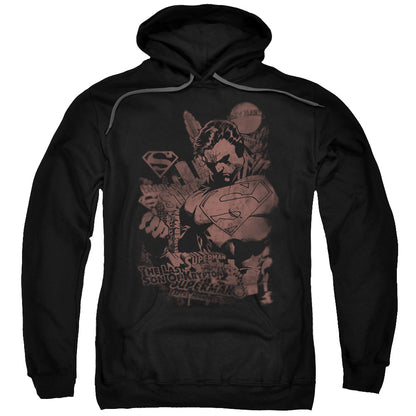 Superman Somber Power Mens Hoodie Black