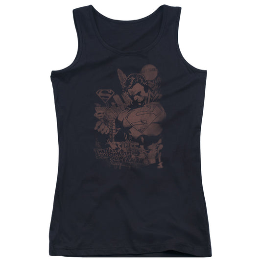 Superman Somber Power Womens Tank Top Shirt Black