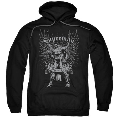 Superman Steel Mens Hoodie Black