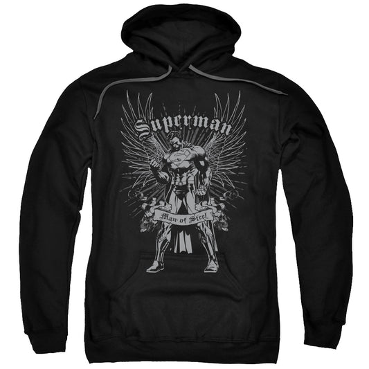 Superman Steel Mens Hoodie Black