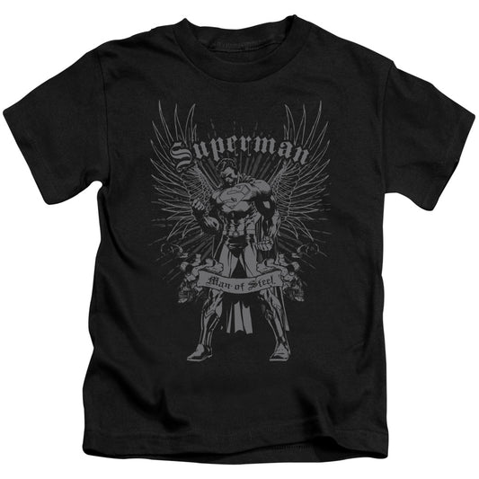 Superman Steel Juvenile Kids Youth T Shirt Black