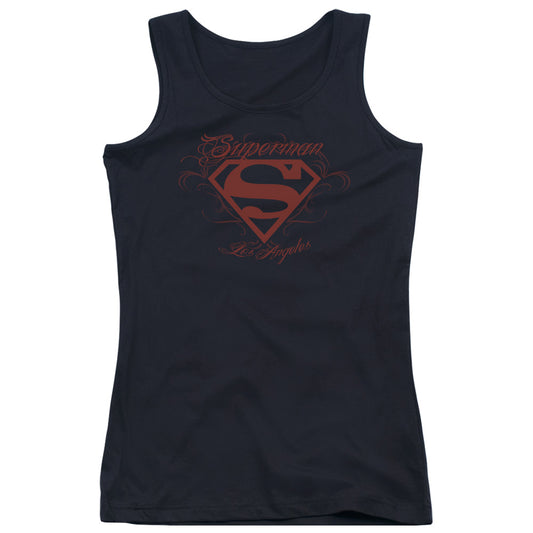 Superman La Womens Tank Top Shirt Black