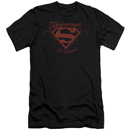 Superman La Slim Fit Mens T Shirt Black