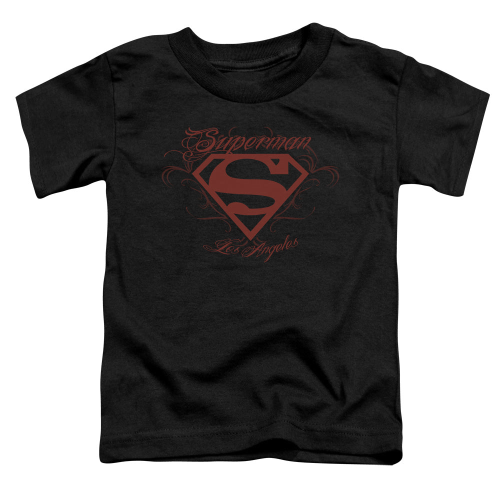 Superman La Toddler Kids Youth T Shirt Black