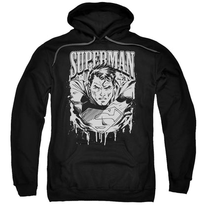 Superman Super Metal Mens Hoodie Black