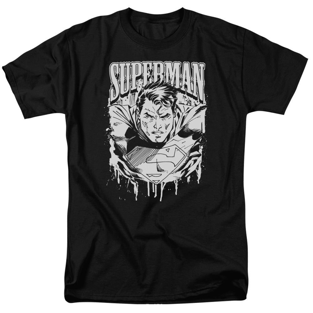 Superman Super Metal Mens T Shirt Black