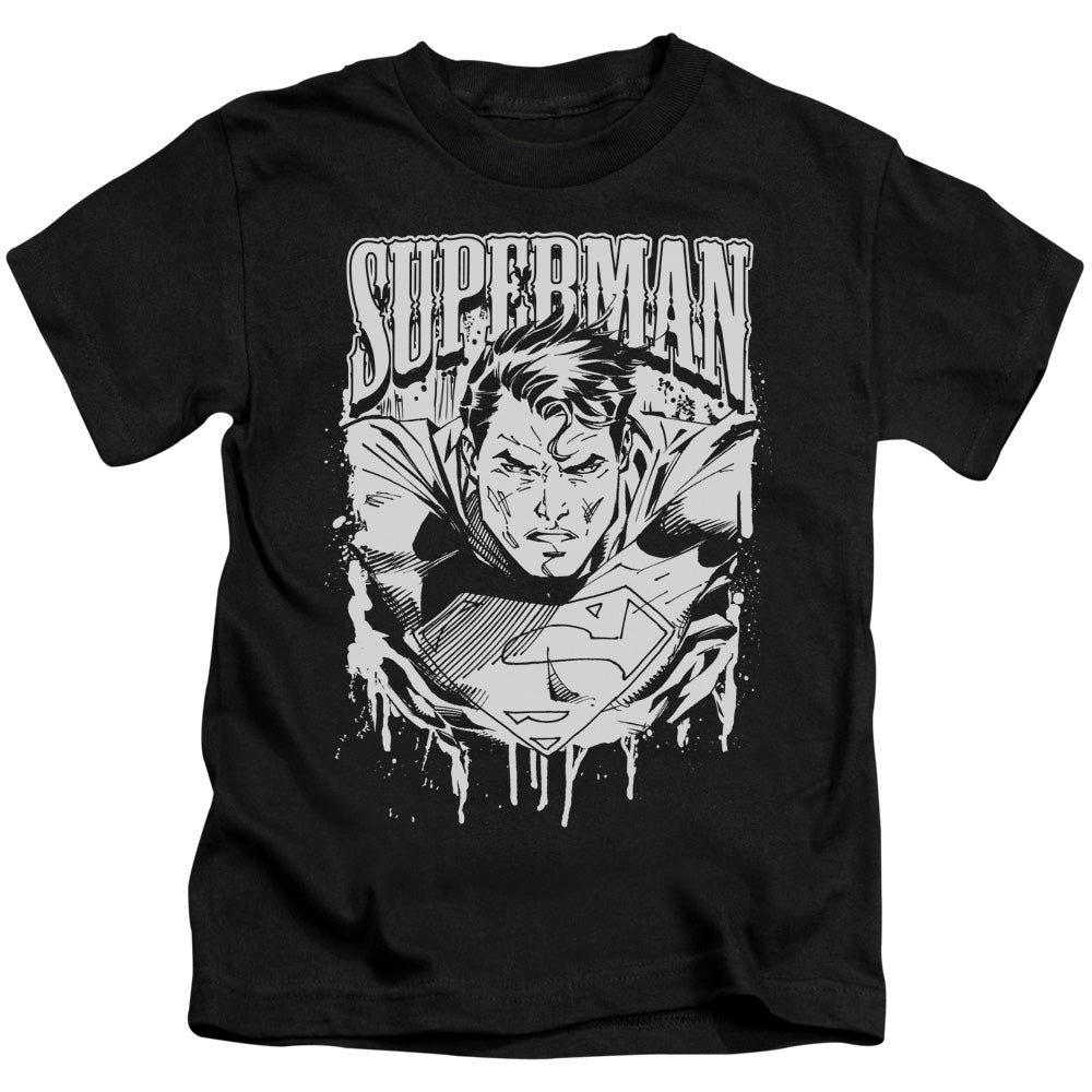 Superman Super Metal Juvenile Kids Youth T Shirt Black