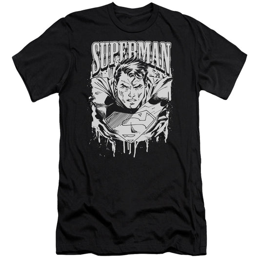 Superman Super Metal Slim Fit Mens T Shirt Black