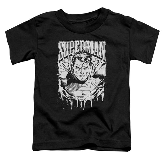 Superman Super Metal Toddler Kids Youth T Shirt Black