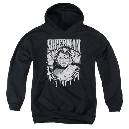 Superman Super Metal Kids Youth Hoodie Black