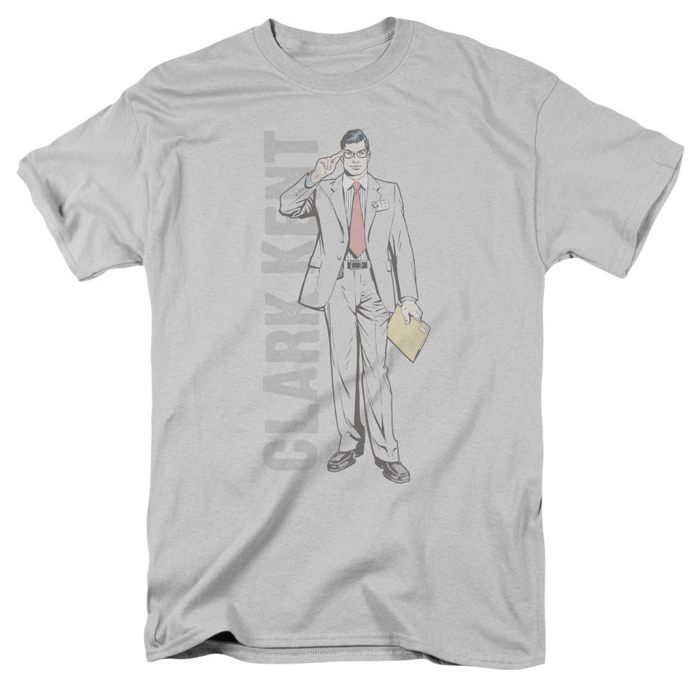 Superman Clark Kent Mens T Shirt Silver