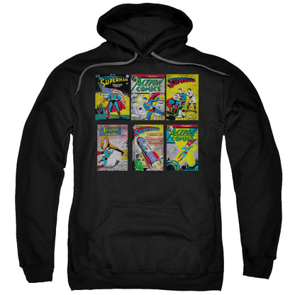 Superman Covers Mens Hoodie Black