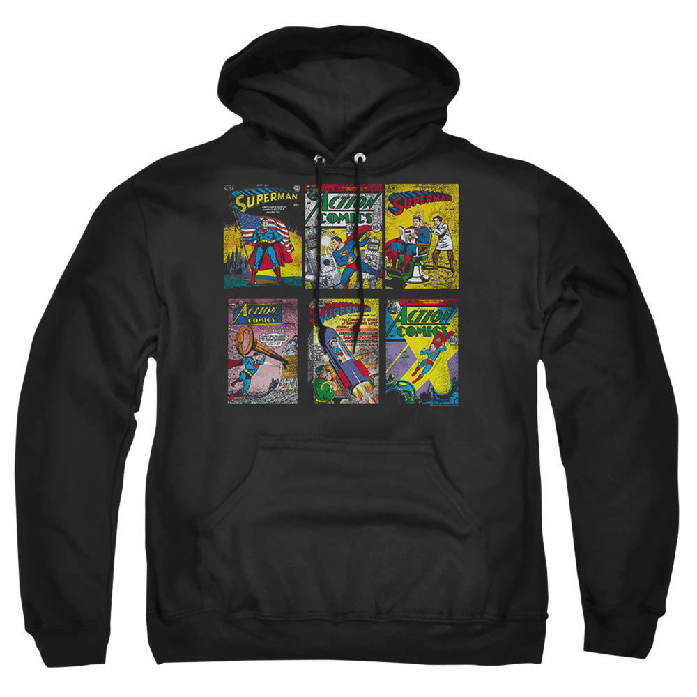 Superman Covers Mens Hoodie Black