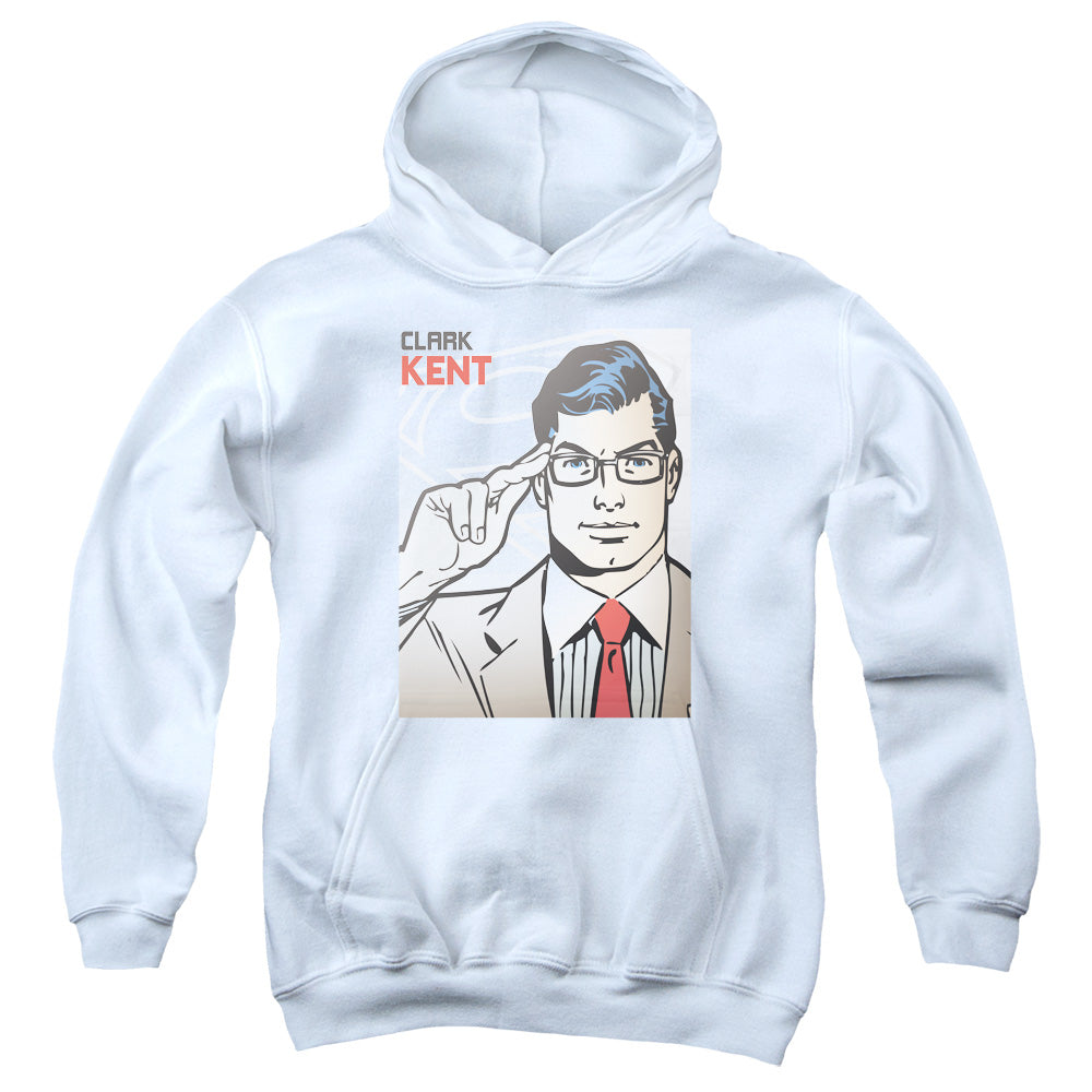 Superman(Dc) Clark Kent Cover Kids Youth Hoodie White