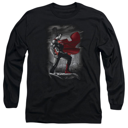 Superman Metropolis Guardian Mens Long Sleeve Shirt Black