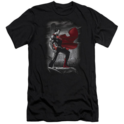 Superman Metropolis Guardian Premium Bella Canvas Slim Fit Mens T Shirt Black