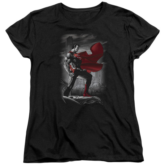 Superman Metropolis Guardian Womens T Shirt Black