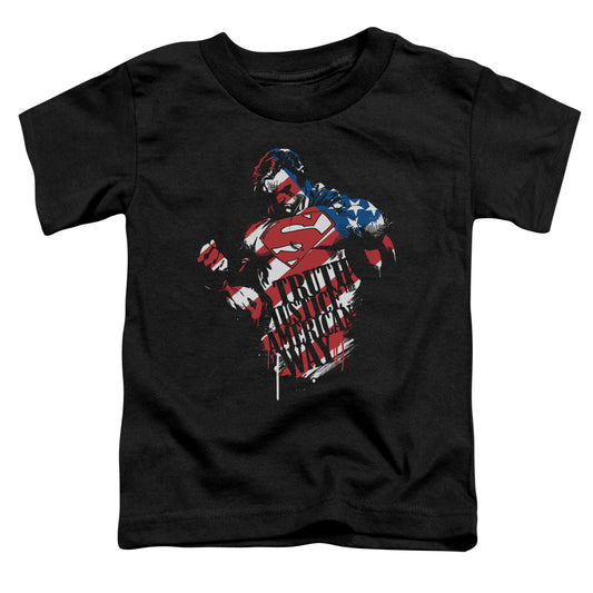 Superman The American Way Toddler Kids Youth T Shirt Black