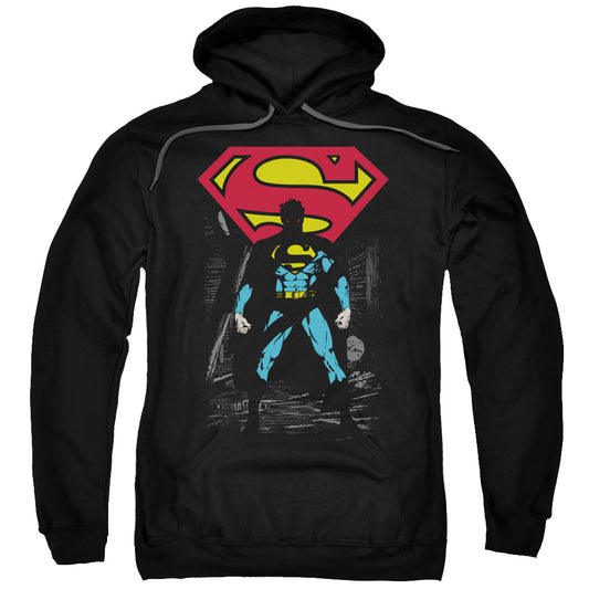 Superman Dark Alley Mens Hoodie Black