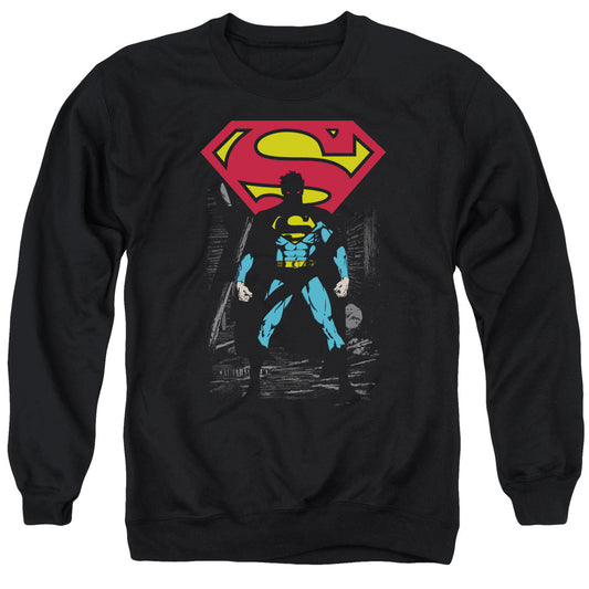 Superman Dark Alley Mens Crewneck Sweatshirt Black