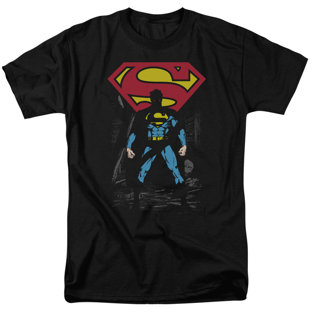 Superman Dark Alley Mens T Shirt Black 
