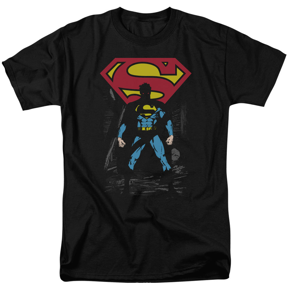 Superman Dark Alley Mens T Shirt Black