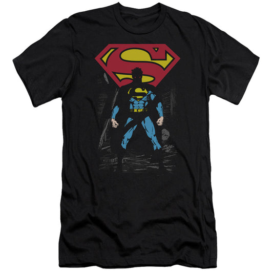 Superman Dark Alley Premium Bella Canvas Slim Fit Mens T Shirt Black