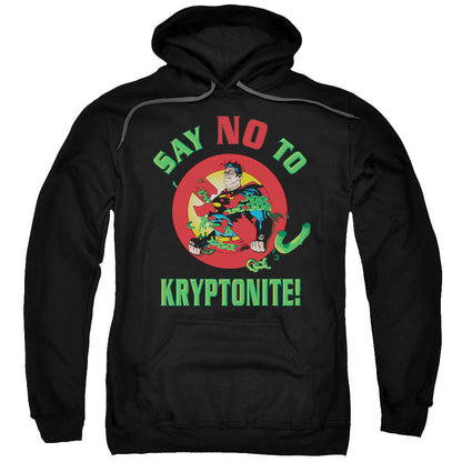 Superman Say No To Kryptonite Mens Hoodie Black