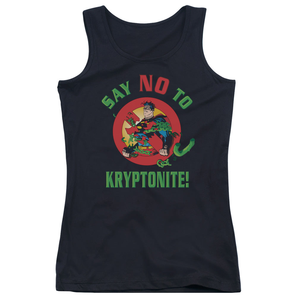 Superman Say No To Kryptonite Womens Tank Top Shirt Black