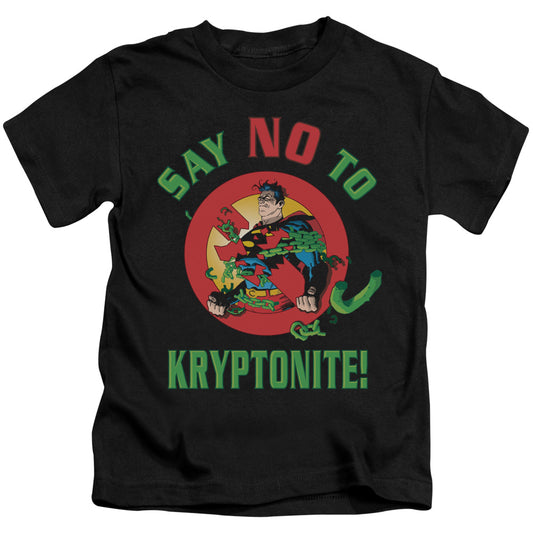 Superman Say No To Kryptonite Juvenile Kids Youth T Shirt Black