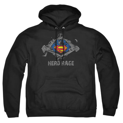 Superman Nerd Rage Mens Hoodie Black