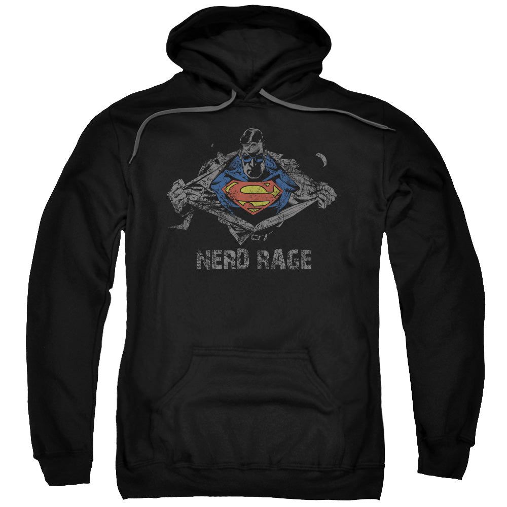 Superman Nerd Rage Mens Hoodie Black