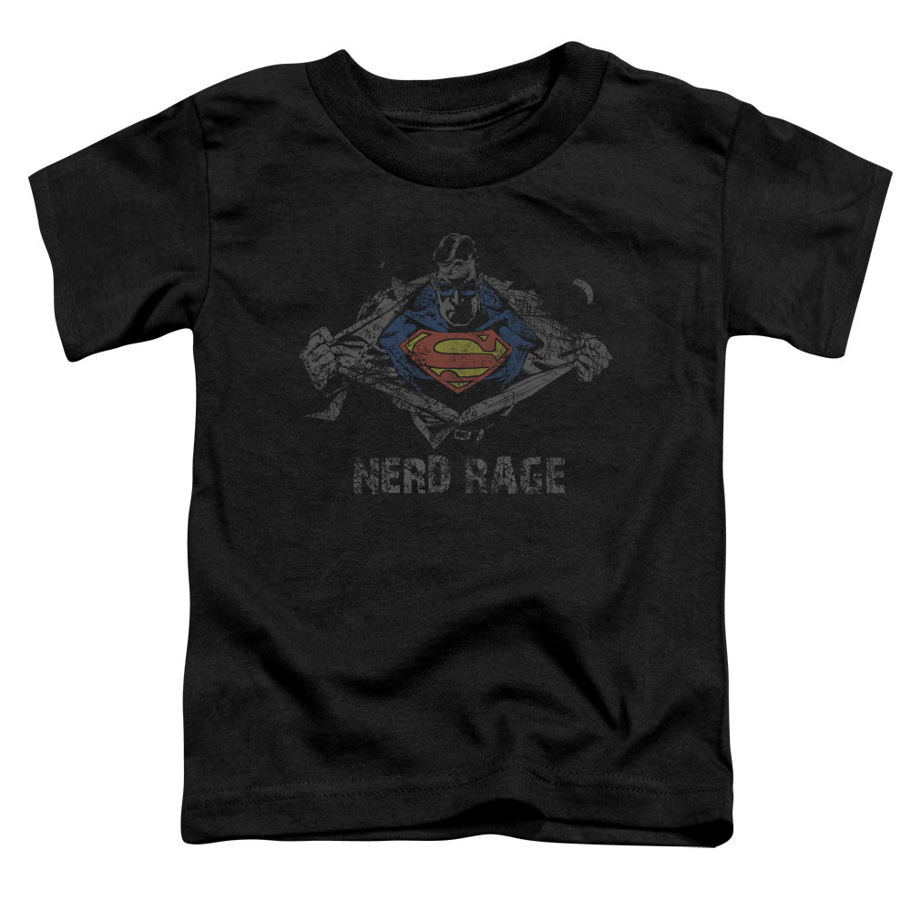 Superman Nerd Rage Toddler Kids Youth T Shirt Black