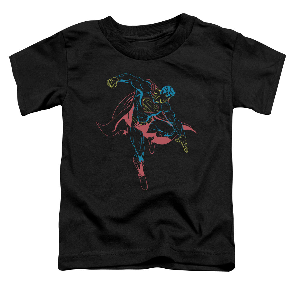 Superman Neon Superman Toddler Kids Youth T Shirt Black