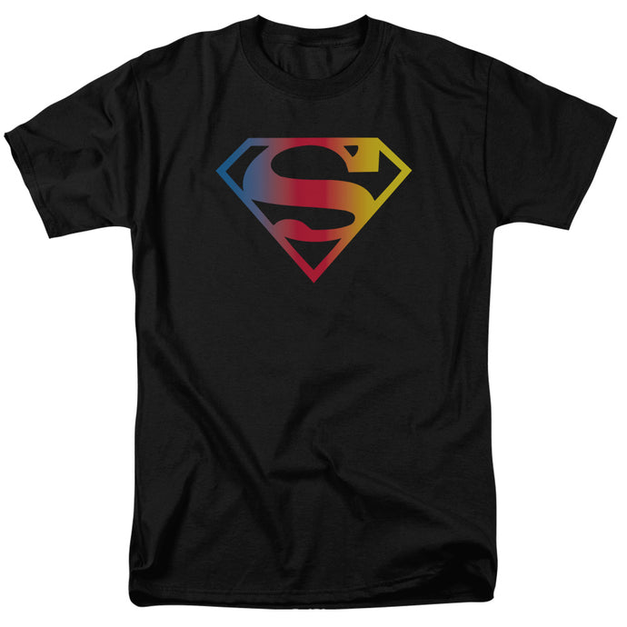 Superman Gradient Superman Logo Mens T Shirt Black