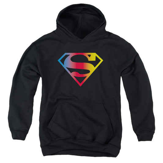 Superman Gradient Superman Logo Kids Youth Hoodie Black