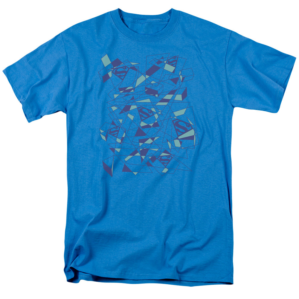 Superman Geo Scribbles Mens T Shirt Turquoise